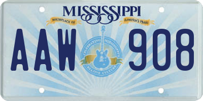 MS license plate AAW908