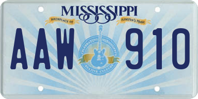 MS license plate AAW910