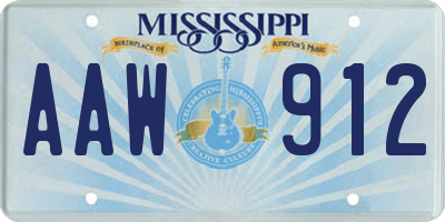 MS license plate AAW912