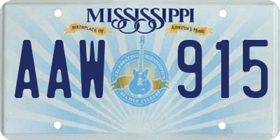 MS license plate AAW915