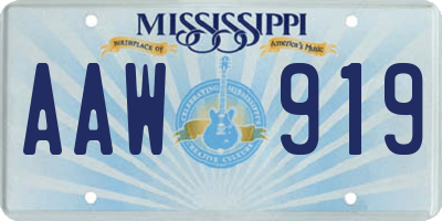 MS license plate AAW919