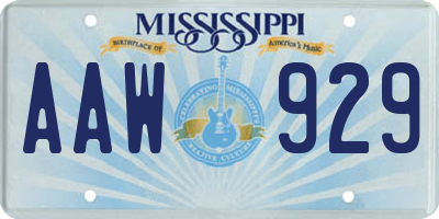 MS license plate AAW929