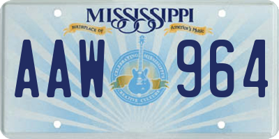 MS license plate AAW964