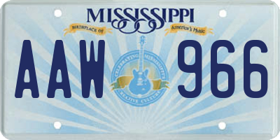 MS license plate AAW966