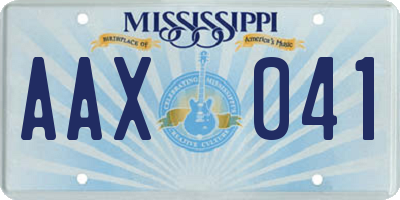 MS license plate AAX041