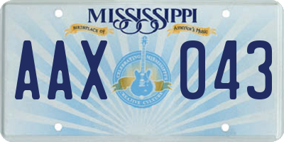 MS license plate AAX043