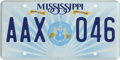 MS license plate AAX046