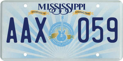 MS license plate AAX059