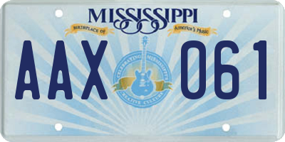 MS license plate AAX061