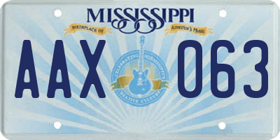 MS license plate AAX063