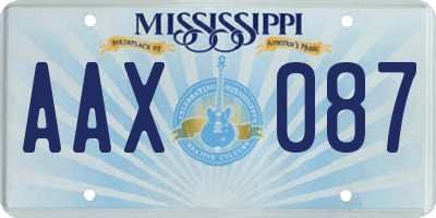 MS license plate AAX087