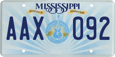 MS license plate AAX092