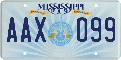 MS license plate AAX099
