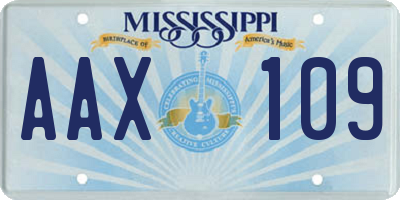 MS license plate AAX109