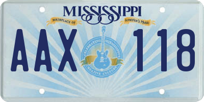 MS license plate AAX118