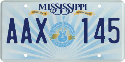 MS license plate AAX145