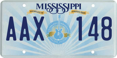 MS license plate AAX148