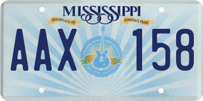 MS license plate AAX158