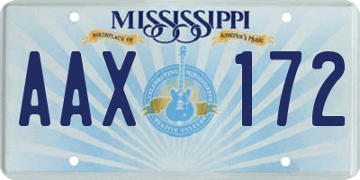 MS license plate AAX172