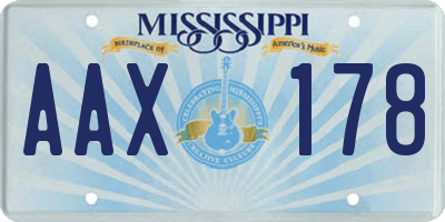 MS license plate AAX178