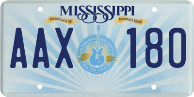 MS license plate AAX180