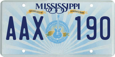 MS license plate AAX190