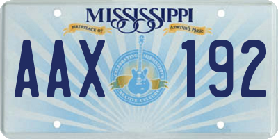 MS license plate AAX192