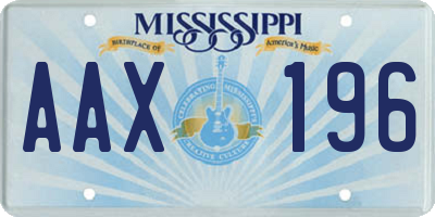 MS license plate AAX196