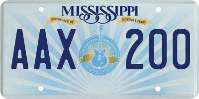 MS license plate AAX200