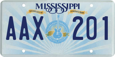 MS license plate AAX201