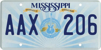 MS license plate AAX206