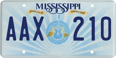 MS license plate AAX210