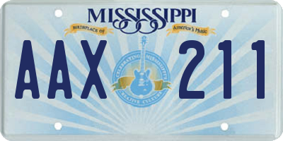 MS license plate AAX211