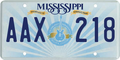 MS license plate AAX218