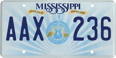 MS license plate AAX236