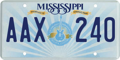 MS license plate AAX240