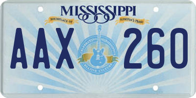 MS license plate AAX260