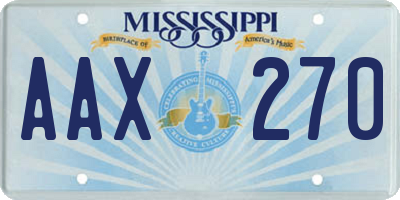 MS license plate AAX270