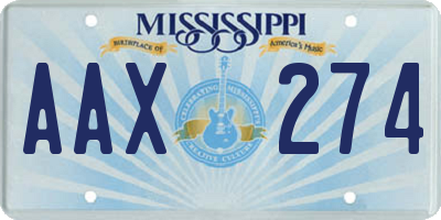 MS license plate AAX274