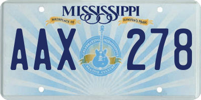 MS license plate AAX278