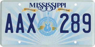 MS license plate AAX289