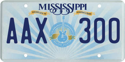 MS license plate AAX300