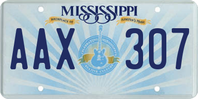 MS license plate AAX307