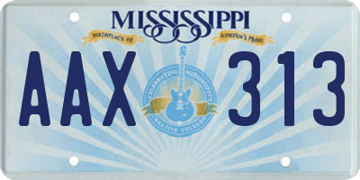 MS license plate AAX313