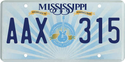 MS license plate AAX315