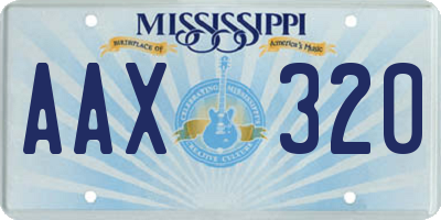 MS license plate AAX320