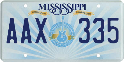 MS license plate AAX335