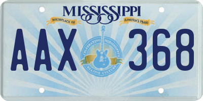 MS license plate AAX368