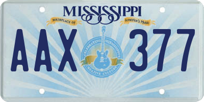 MS license plate AAX377