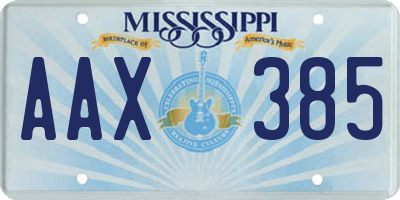 MS license plate AAX385